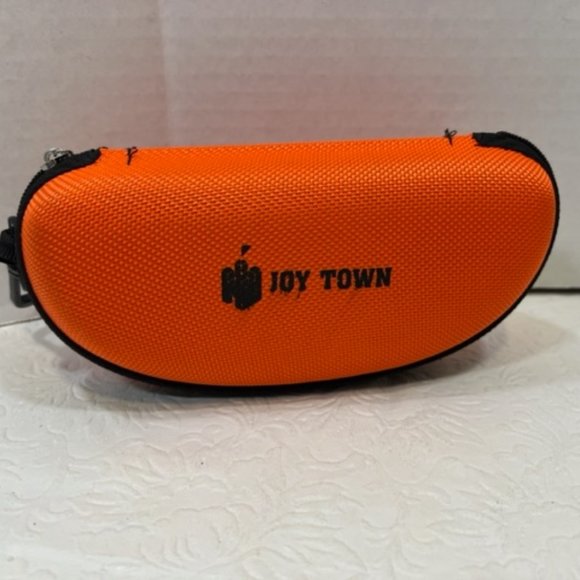 Orange Joy Town Eyeglasses/Sunglasses Soft Clam Shell Zip Case 6.5"x3"x2" - Picture 2 of 5